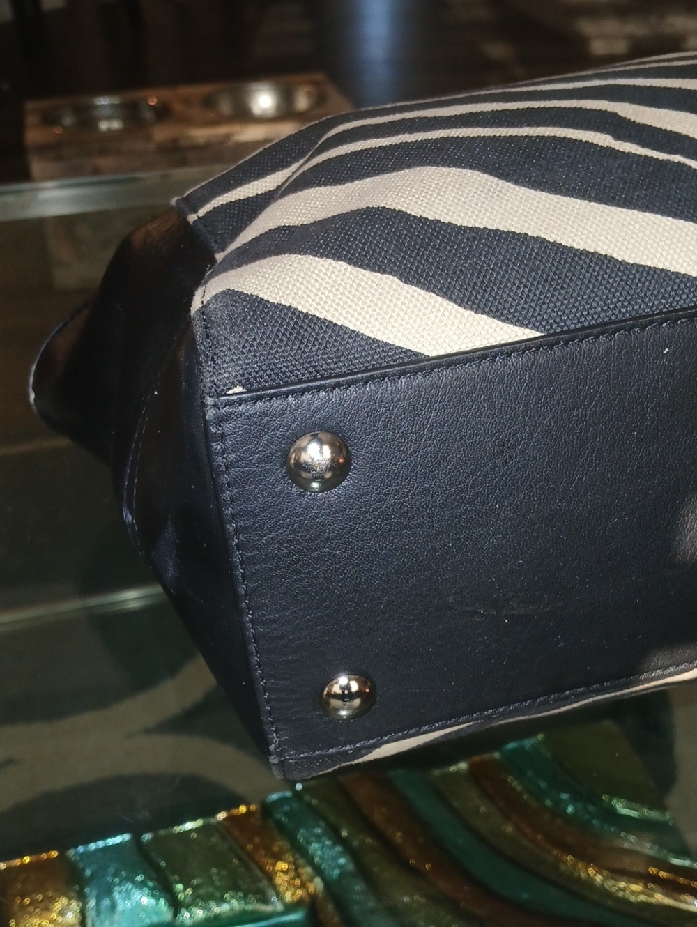 Coach Taylor Zebra-Print Carryall Canvas And Leather Tote - Picture 8 of 12